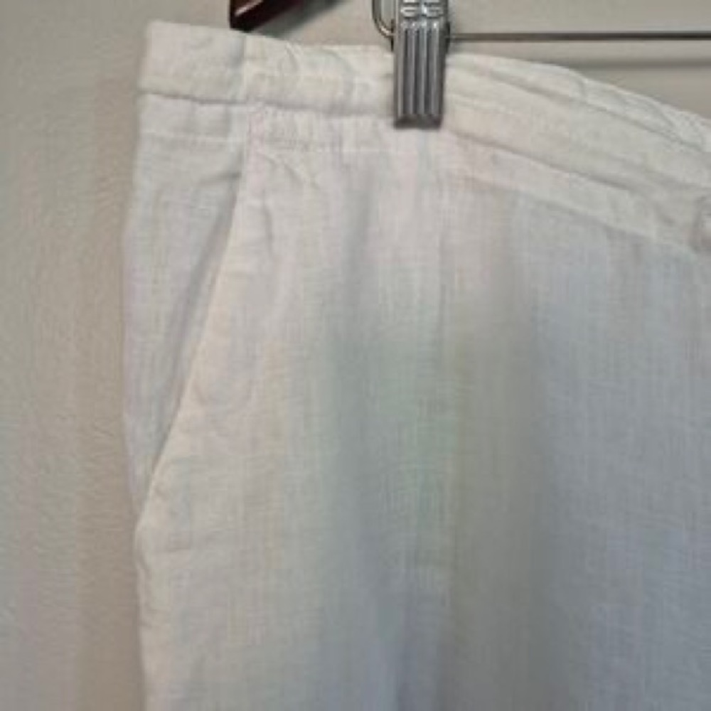 Men's White Linen Drawstring Pants - Picture 8 of 8
